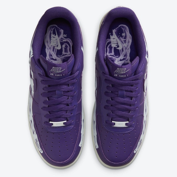Nike Air Force 1 QS Halloween Purple Skeleton (2021) CU8067 500 - Picture 5 of 10